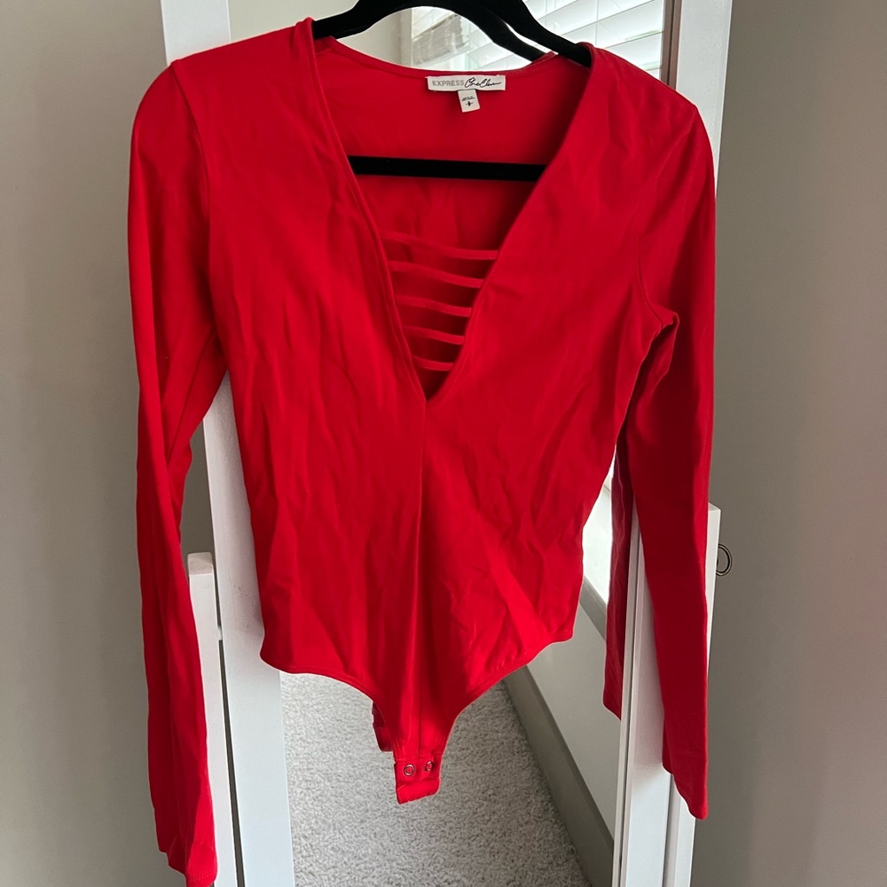 Long-sleeve V Neck Bodysuit by Express